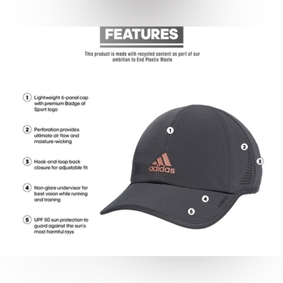 Adidas Superlite 2 Women’s Hat Grey/Rose Gold - Picture 7 of 14